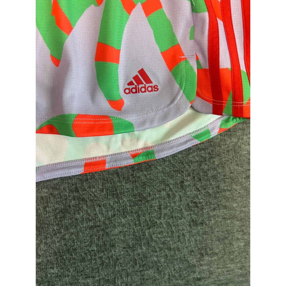 Adidas FARM Pacer Training Shorts Womens XL Purple Glow Red Green HS1198 New - Picture 3 of 13
